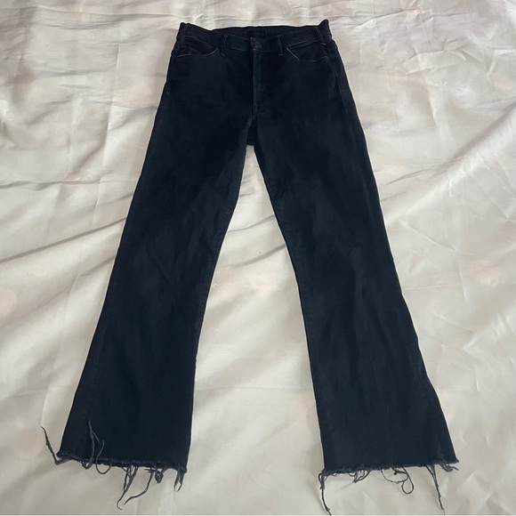 MOTHER- High Rise The Hustler Ankle Fray Straight Leg Black Not Guilty Size 26 - Picture 3 of 10